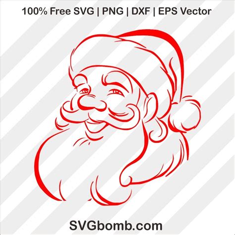 Santa Claus Outline SVG Cut File | SVGbomb.com