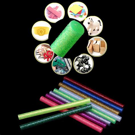 5pcs Set Colored Hot Melt Glue Sticks 7mm Adhesive Assorted Glitter Glue Sticks Professional For