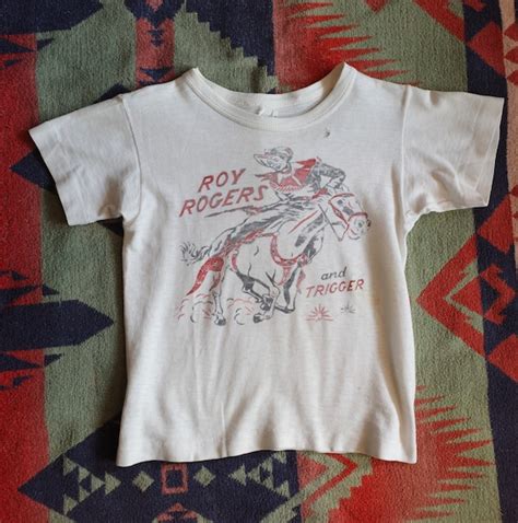 1950s 50s Vintage Roy Rogers T Shirt Etsy Uk