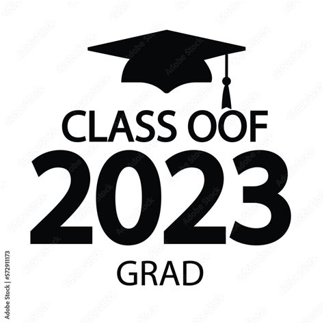 Class Of 2023 Year Graduation Vector Banner Over Black Background Educational Gold Heading