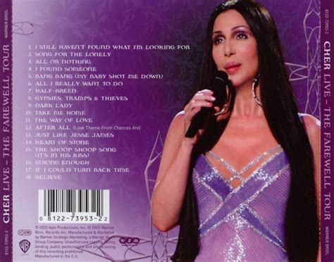 Car Tula Trasera De Cher Live The Farewell Tour Portada