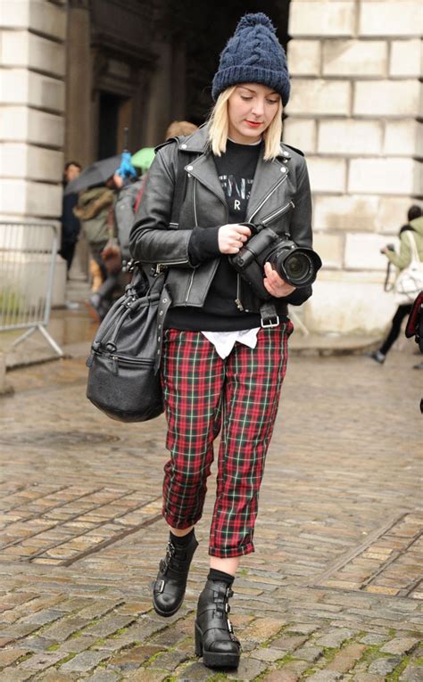 Mad For Plaid From London Fashion Week Fall 2014 Street Style E News