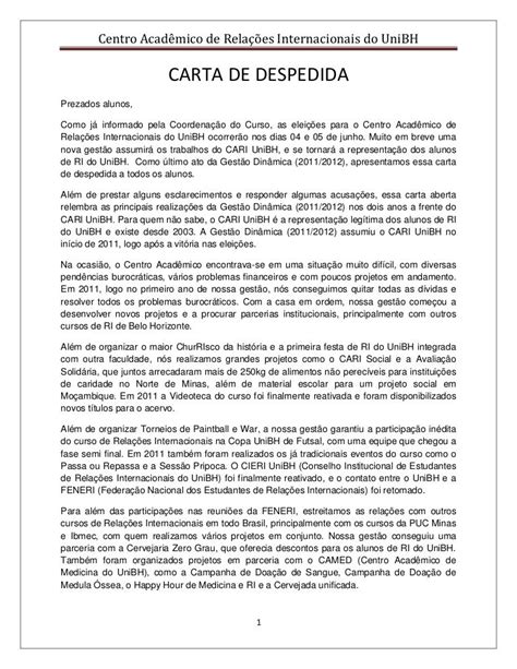 Modelo Carta De Presentacion Despedida Kulturaupice Images