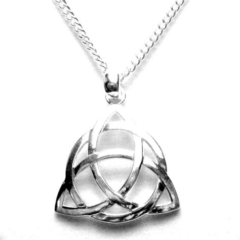 Large Celtic Trinity Love Knot Or Triquetra Necklace 49 Etsy
