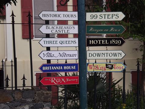 Street Sign Showing The Historic Places Historic Tours Queens Hotel