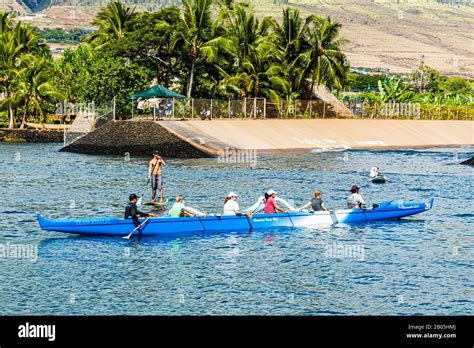 Mo‘okiha O Pi‘ilani Launch Day Ceremonies Canoe Club Celebrants Stock
