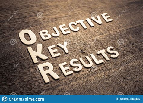 OKR Abbreviation Objective Key Results Stock Photo - Image of brown ...