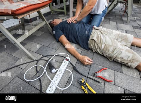 Symbolic Picture First Aid Scene Posted Resuscitation With A Cardiac