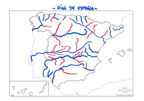 Mapa Mudo Rios De España 5 Primaria