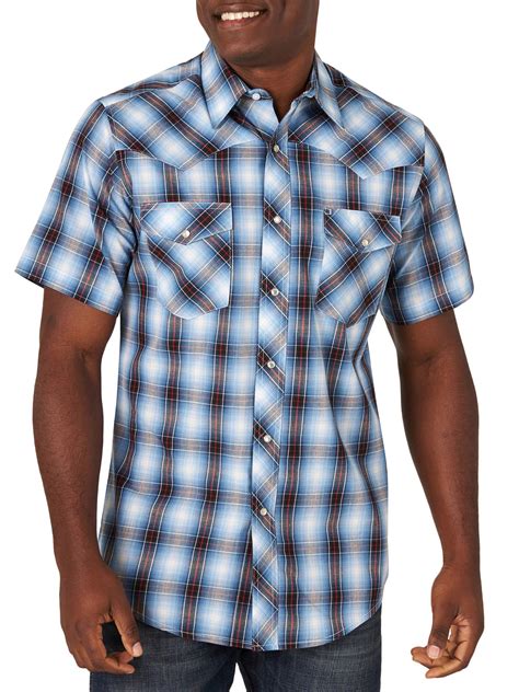 Wrangler - Wrangler Men's Short Sleeve 2 Pocket Western Shirt - Walmart 