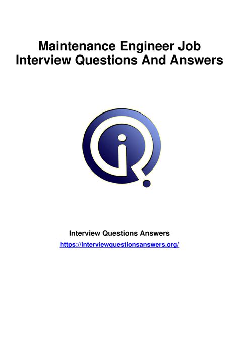 1 Maintenance Engineer Interview Questions Answers Guide Important