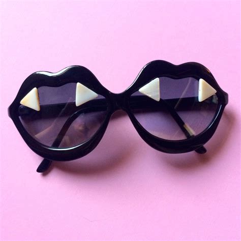 Ooak Goth Vampire Sunglasses Black Lip Sunglasses Embellished