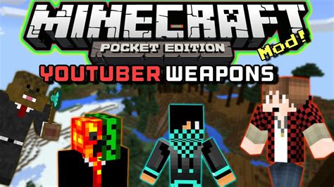 Youtuber Weapons Mod Minecraft Pocket Edition Mod Showcase 0105