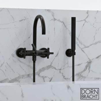 Dornbracht Tara Wall Mounted Bath Mixer With Hand Shower Set Cross