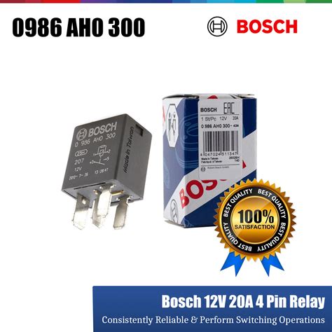 Bosch Universal Automotive Car Relay 12v 20a 4 Pin 0986ah0300 Auto2u