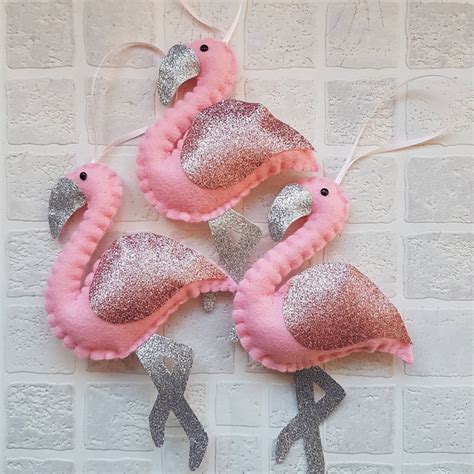 Glitter Flamingo Hanging Decorations Felt Flamingos Flamingo Etsy Uk