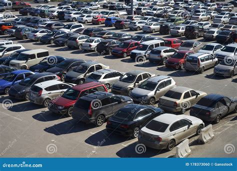 View Of A Crowded Car Park In The City Center Stock Photo Image Of