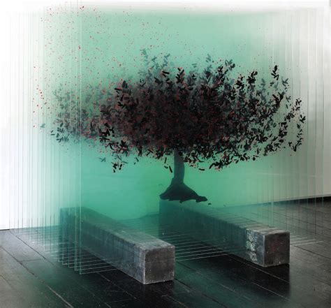 Three Dimensional Trees Formed With Layers Of Painted Glass
