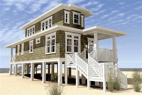 Beach House Plan With Walkout Sundeck 44124td Architectural Designs