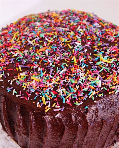 Chocolate Frosted Cake With Sprinkles On Top