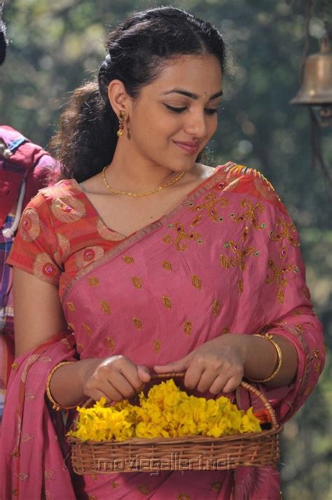 Actress Nithya Menon Saree Pics In Okkadine Beautiful
