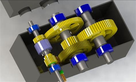 Two Speed Gearbox Solidworks 3d Cad Model Grabcad