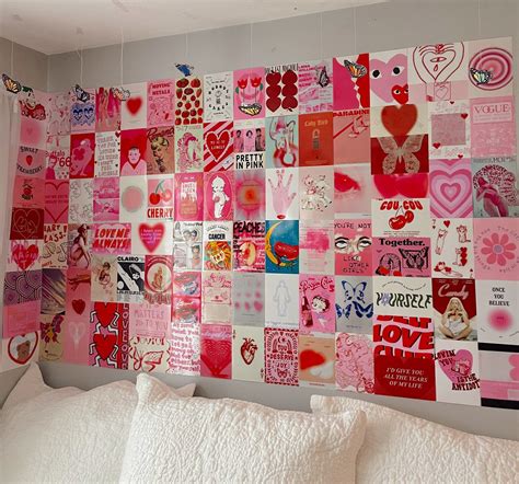 Preppy Pink Aesthetic Wall Collage Kit Vsco Aura Girl Room Etsy