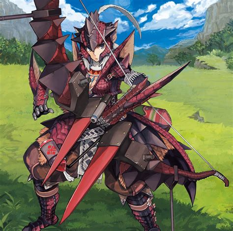 safebooru 1girl armor highres monster hunter solo weapon 1418631