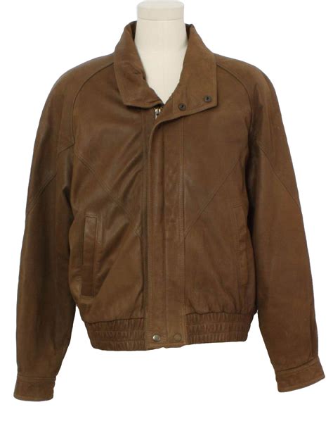 Retro 1980s Leather Jacket U 2 80s U 2 Mens Light Brown Soft