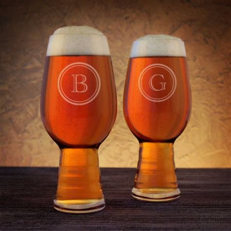 Personalized Ipa Beer Glass With Monogram Design Options And Etsy Ipa