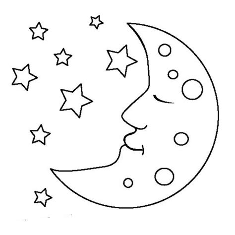 Moon Is Sleeping Coloring Page Coloring Sky
