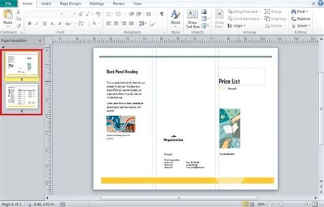 How To Create Brochure In Microsoft Publishers Interface