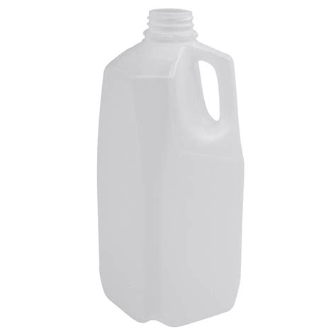 64 Oz Half Gallon Natural Hdpe Plastic Dairy Bottles 38mm Dbj