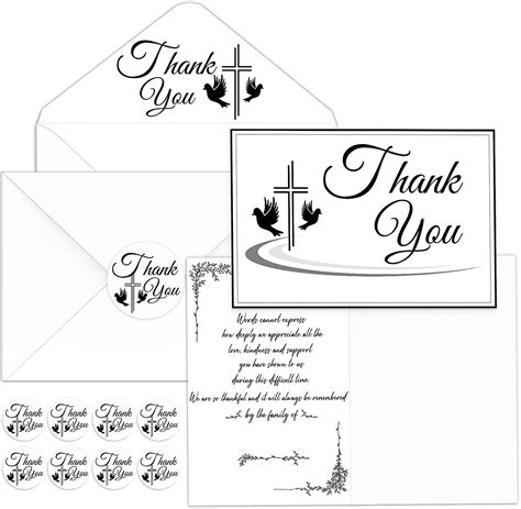 Buy 50 Pack Bereavement Thank You Cards Funeral Thank You Cards With