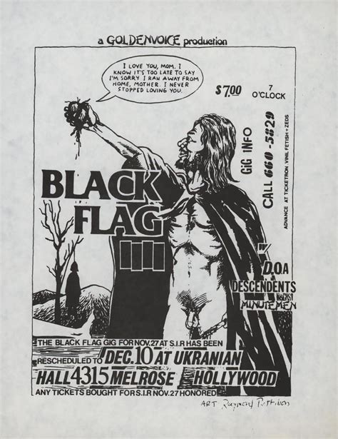 Raymond Pettibon Raymond Pettibon Illustrated Black Flag Flyer At