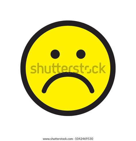 Sad Face Icon Unhappy Face Symbol Flat Stile Vector Illustration