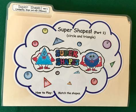 Super Shapes Part 1 Shapes File Folder Game Ready To Etsy