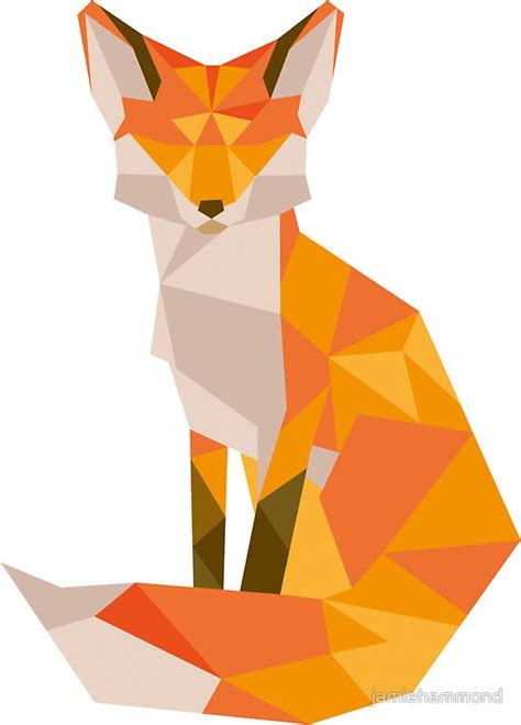 Geometric Fox Sticker By Jamie H Geometric Art Geometric Animals