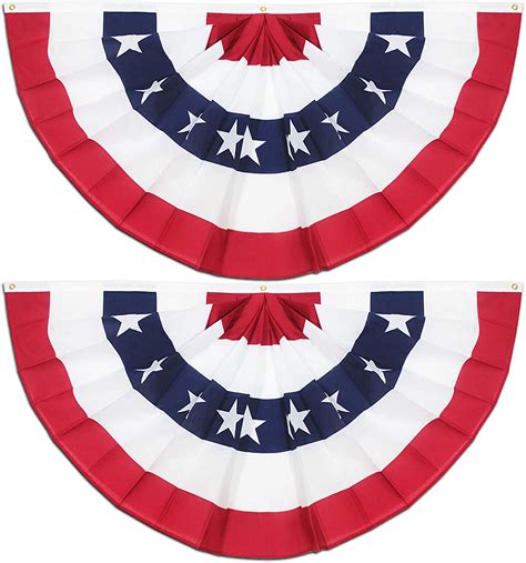 Anley Usa Pleated Fan Flag 15x3 Ft American Us Bunting Flag Patriotic
