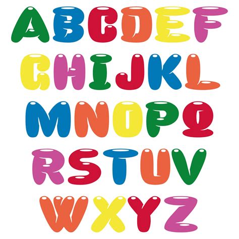 Best Colored Printable Bubble Letter Font Printablee Com