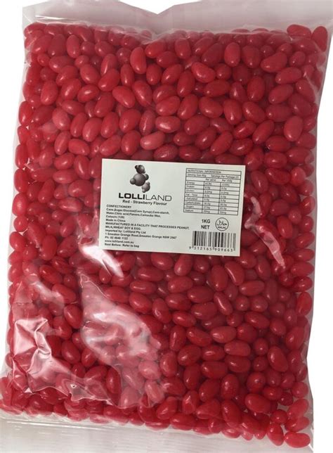 Red Jelly Beans Strawberry 1kg Bulk Bag The Lolly Shop