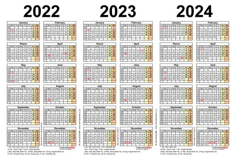 2021 2022 2023 2024 Calendar 2022 2024 Three Year Calendar Free Cloud