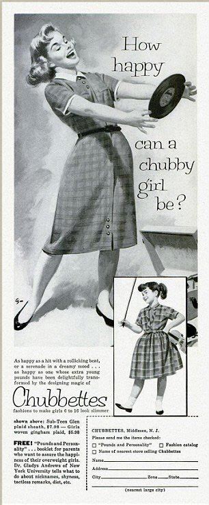 whores of yore on twitter 1956 advert for chubbettes fashions to make girls six to 16 look