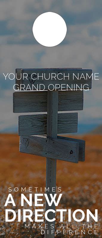A New Direction Door Hanger Church Invitations Outreach Marketing