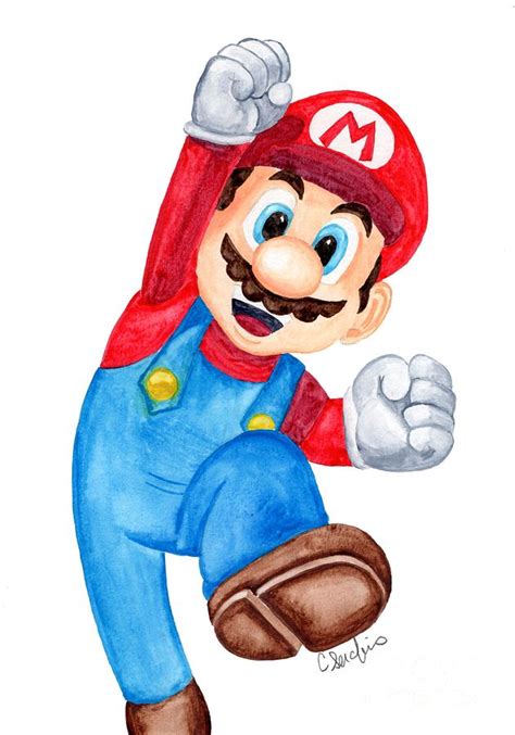 Super Mario Fan Art Painting By Caroline Serafinas
