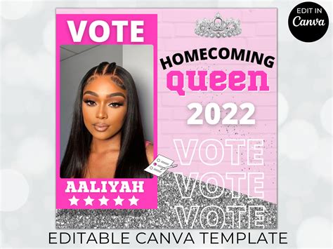 Vote Homecoming Queen Flyer Homecoming Flyer Campaign Flyer Etsy