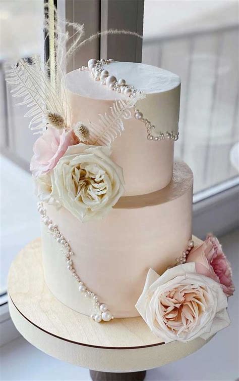 40 pretty and new wedding cake trends 2021 blush pink contemporary wedding cake
