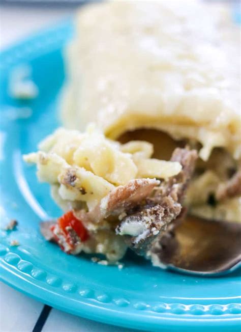 philly cheesesteak lasagna roll ups daily dish recipes