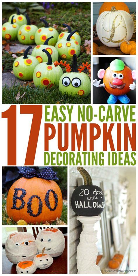Easy No Carve Pumpkin Decorating Ideas