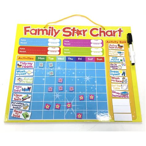 Magnetic Responsibility Behavior Reward Chore Star Chart Board For Kids